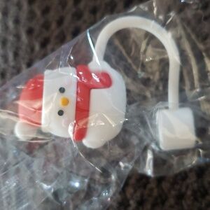 Snowman straw topper NEW